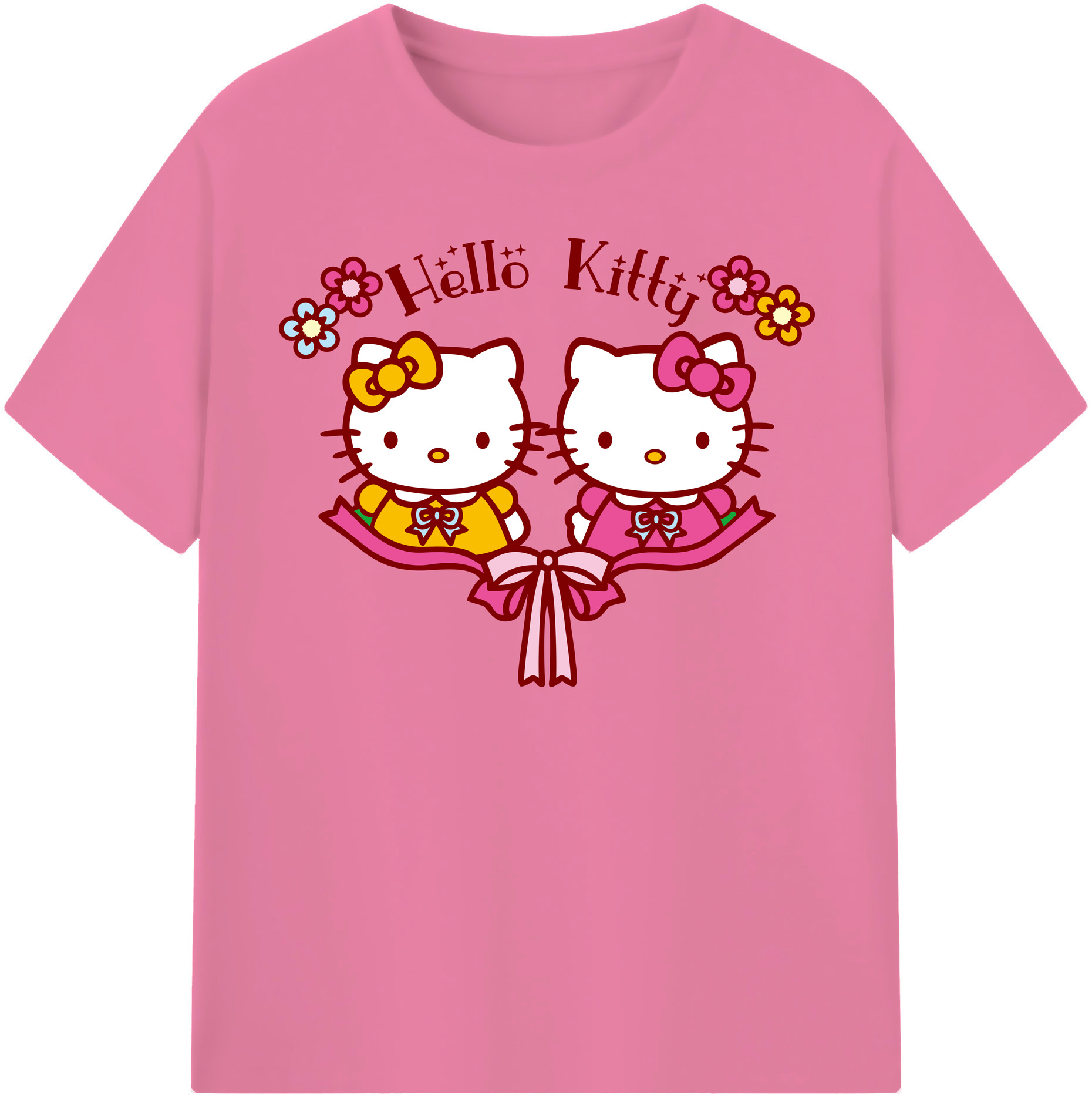 （画像用） Hello Kitty ハローキティ 綿100％半袖Tシャツ（フロントプリント）
